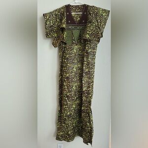 Green and Brown Nigerian Dress